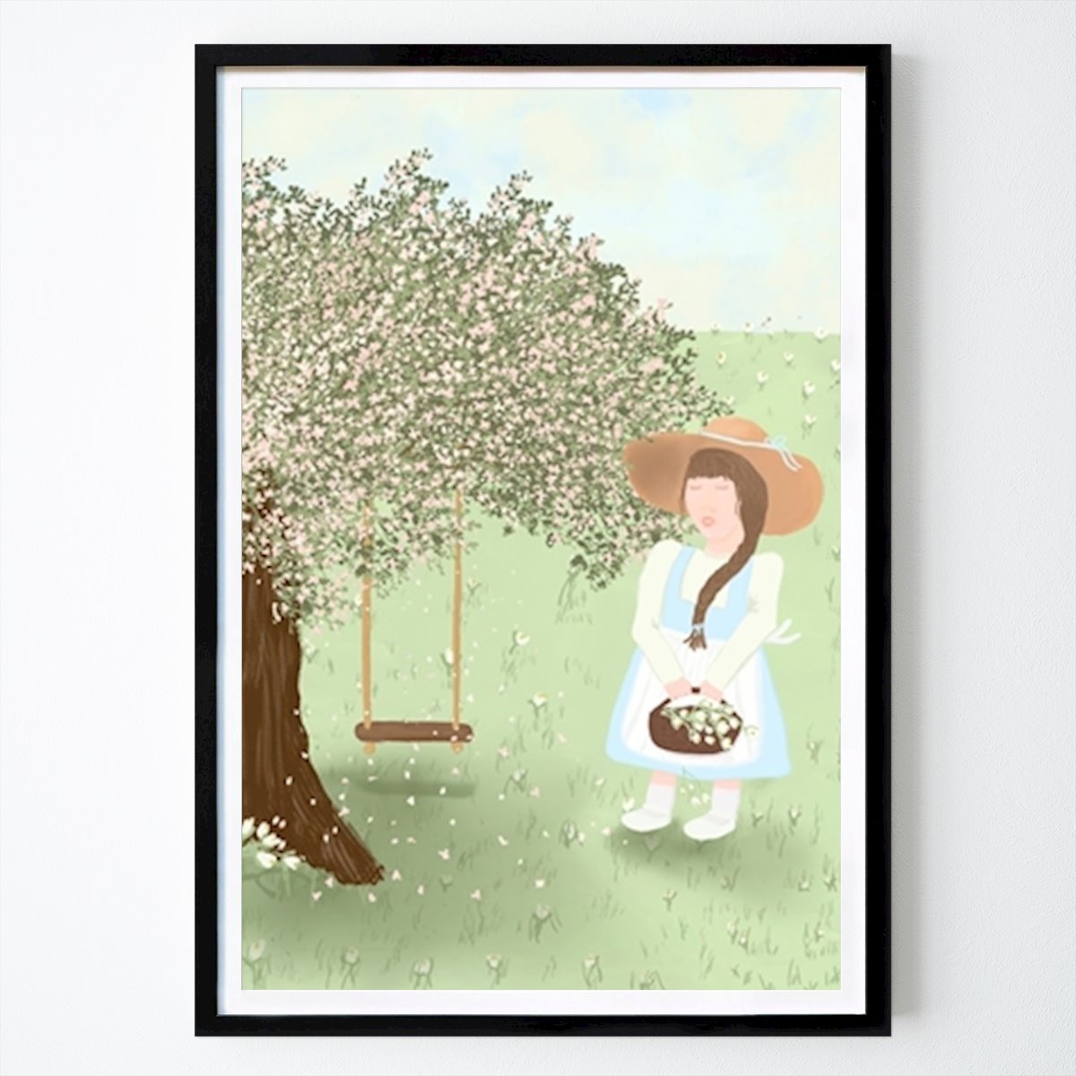 Kinder Poster: Blumenmädchen von Gertine de Jong