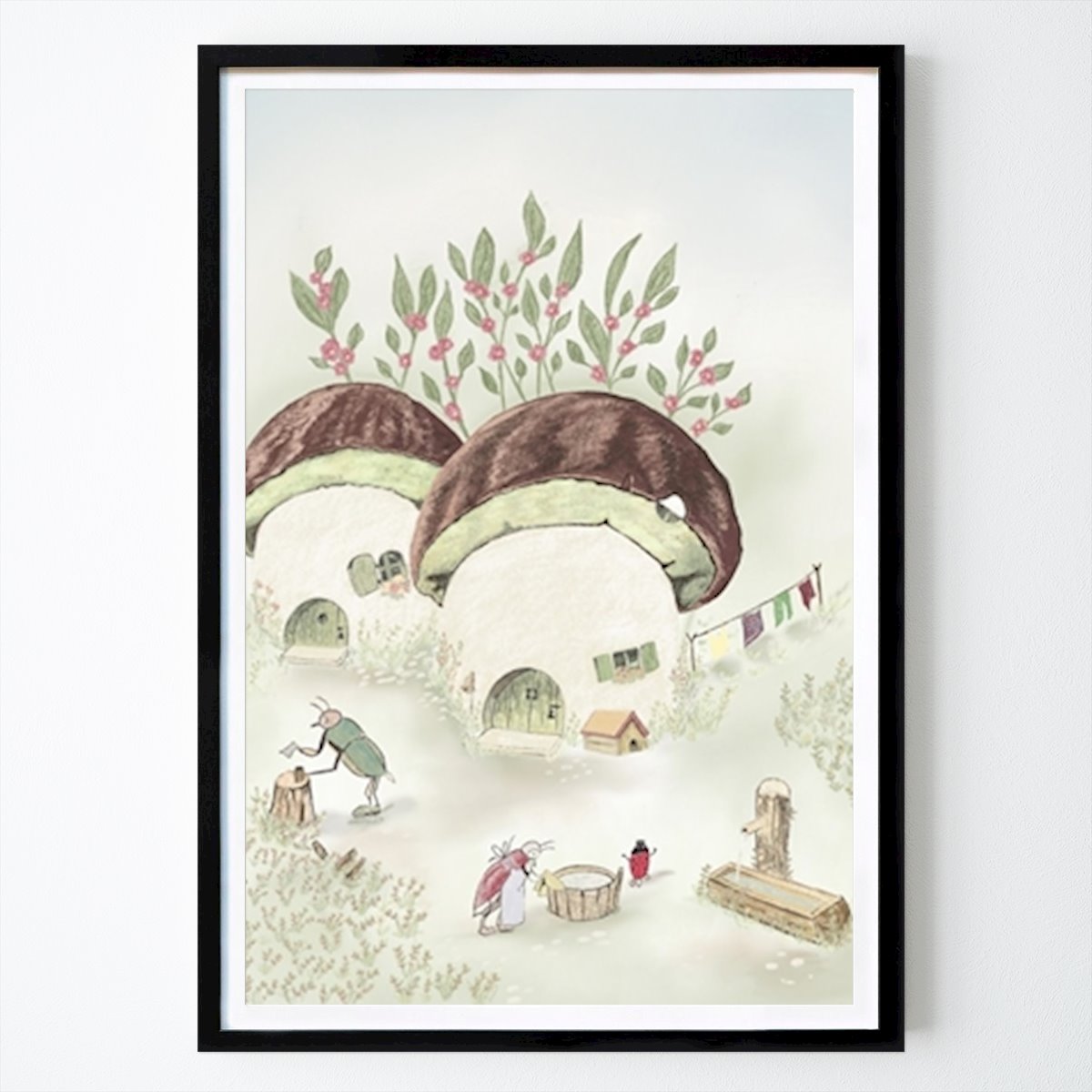 Illustration Poster: Mysiga svamphus av Gertine de Jong