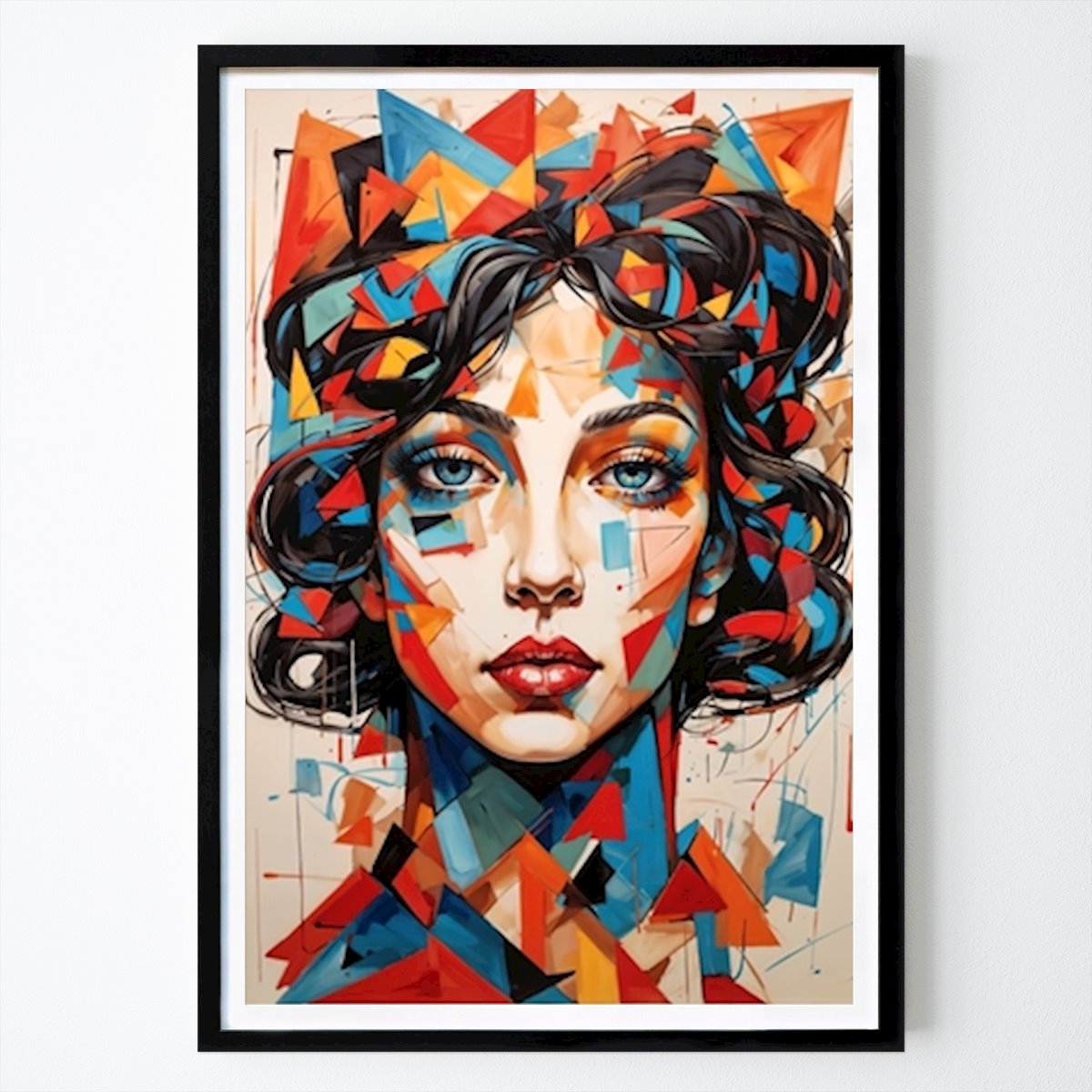 Abstraktes Poster: Modernes Porträt abstrakte Frau von Always On Art