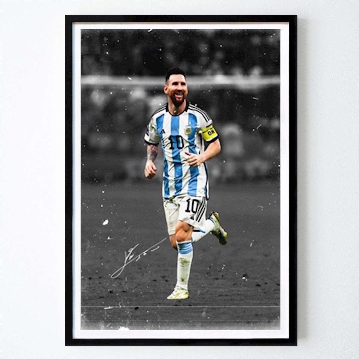 Fußball Poster: Messi Fußball Aquarell von Mrcus JOJO
