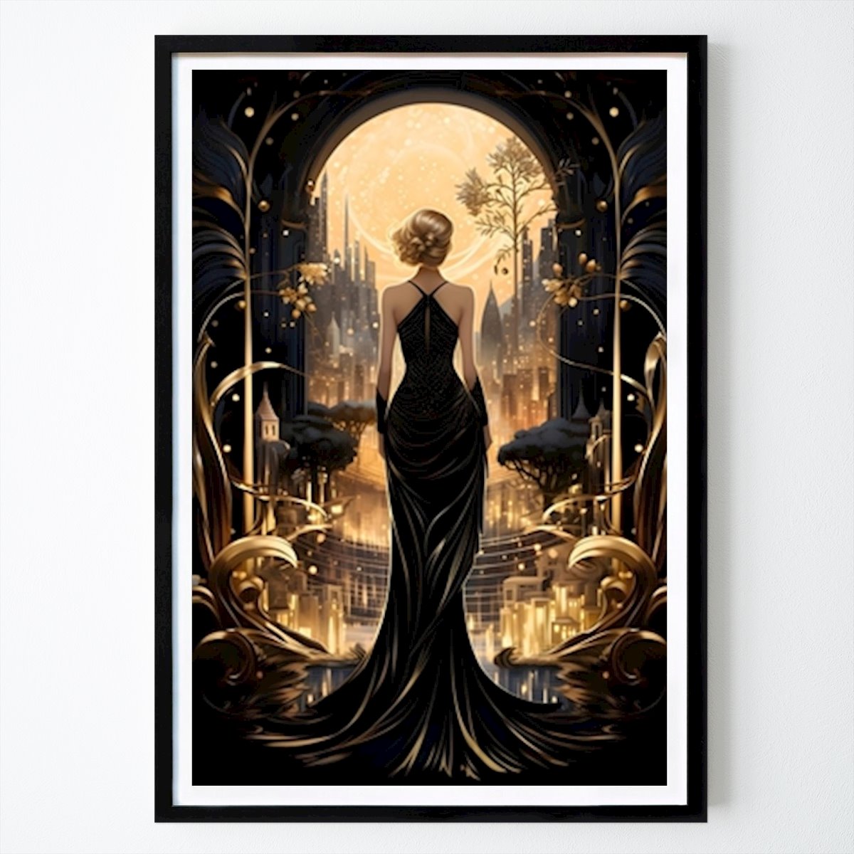 Art Deco Plakat: Art Deco - Kobieta w oknie autorstwa Art Deco - The Golden Era