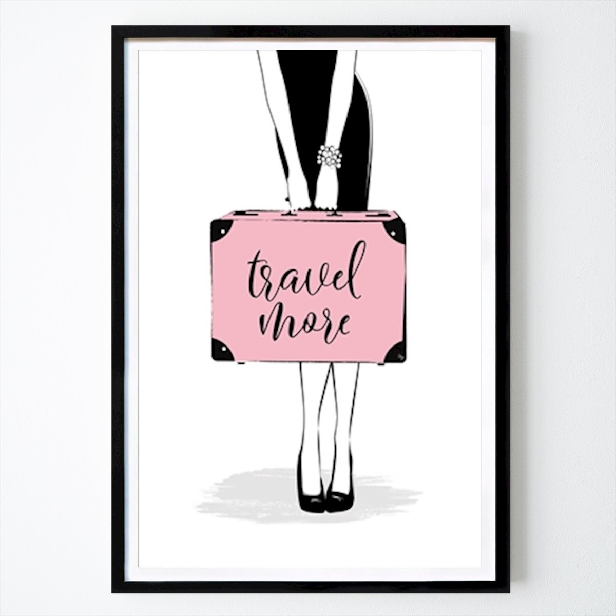 Illustration Poster: Reisen Sie mehr Fashion Girl von Martina