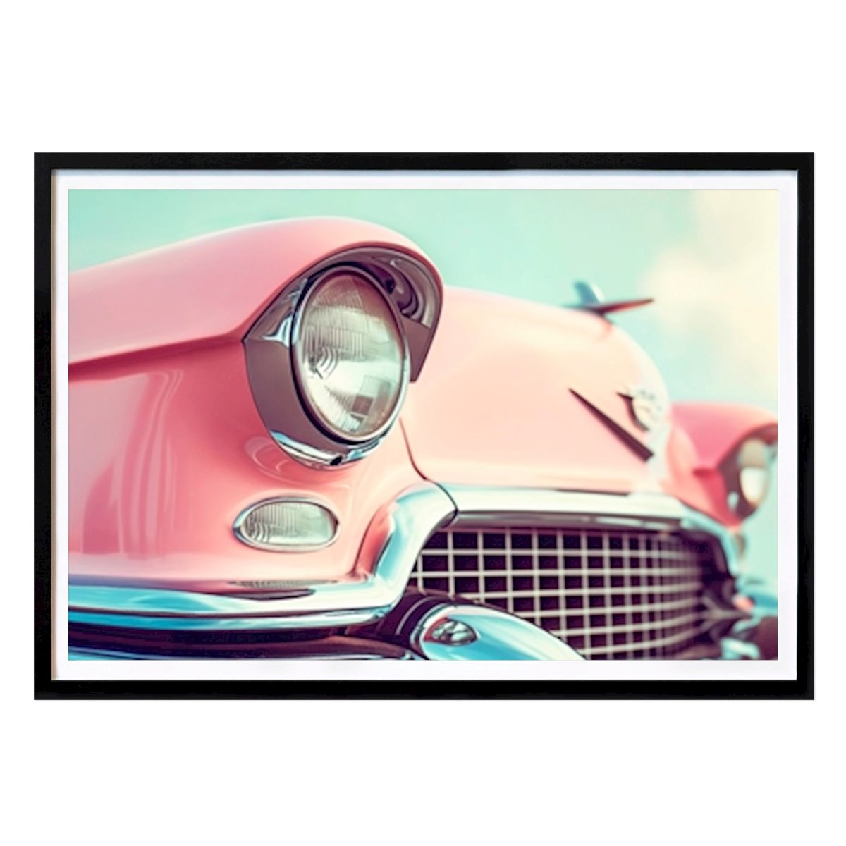 Retro & Vintage Plakat: Rosa klassisk bil av Philippe HUGONNARD