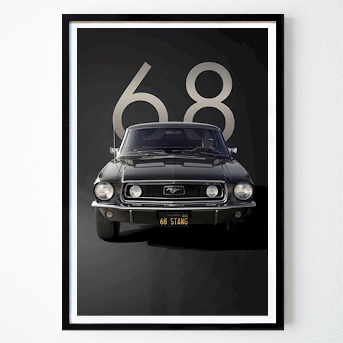 Rétro & Vintage Affiche: Ford Mustang 68 par Ped Art