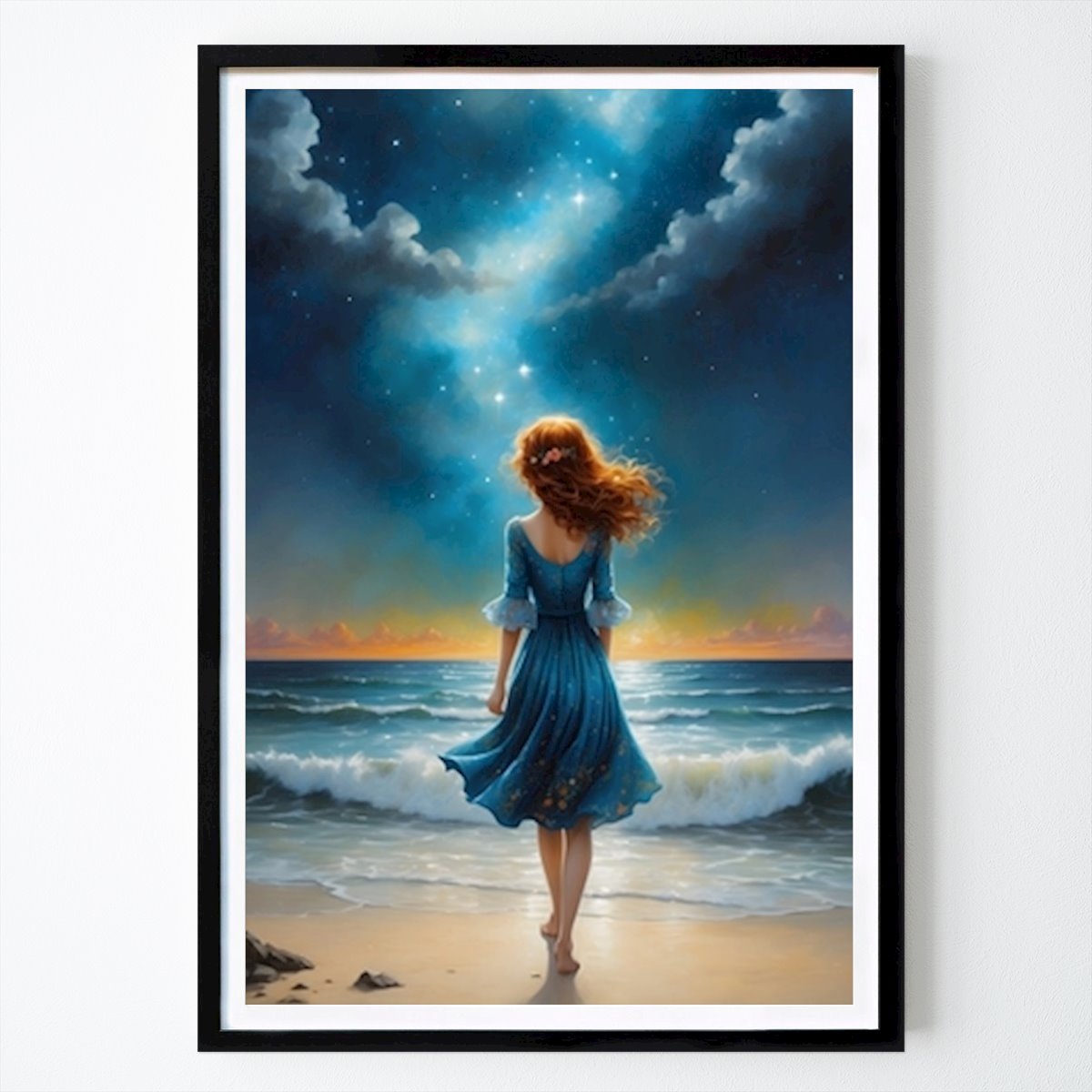 Style de vie Affiche: Promenade nocturne au bord de la mer par Magical World of Fantasy and Fairy Tales