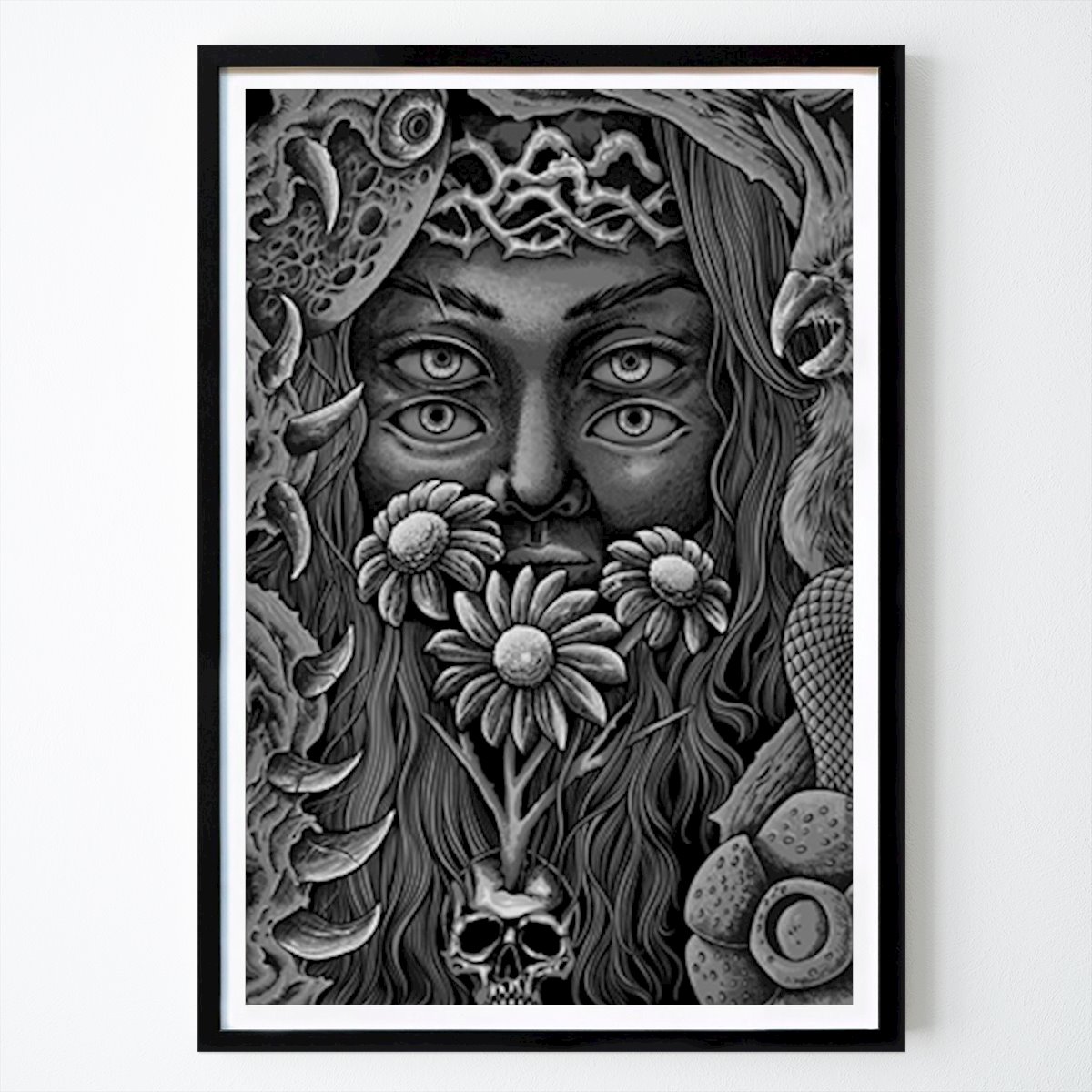 Black & White Poster: Eclipsed Enigma (B&W) by Taufiq Aqil