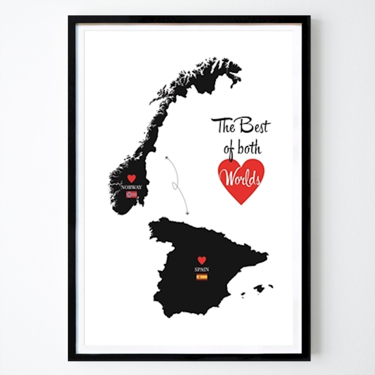Villes & Pays Affiche: Le meilleur de la NORVÈGE - ESPAGNE par YooY Studio
