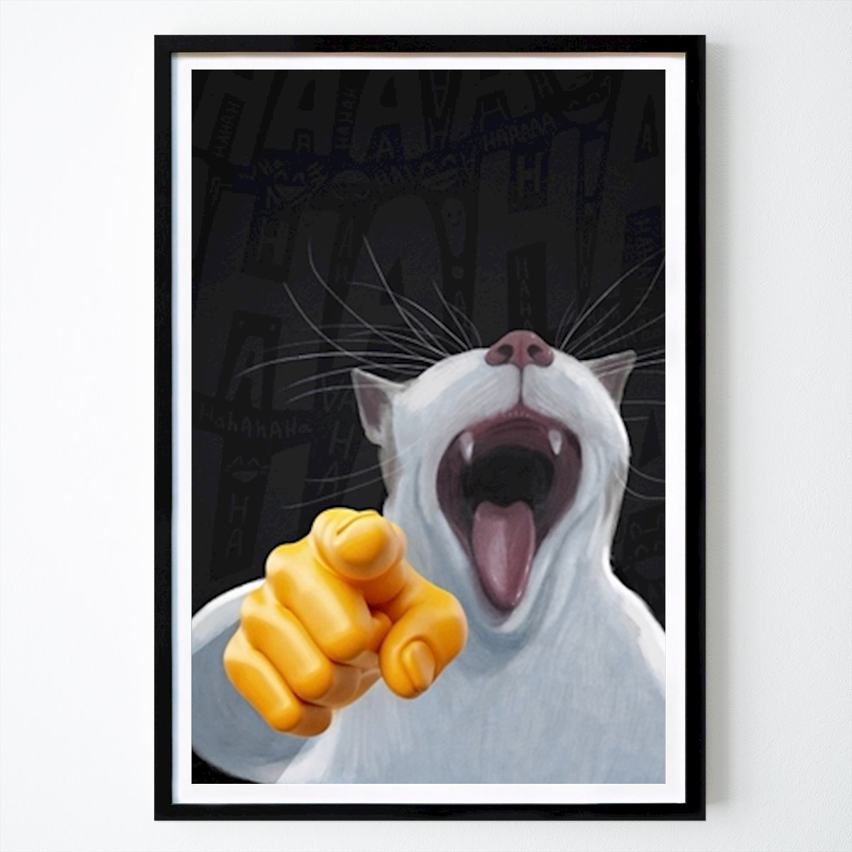Pop Art Affiche: Chat pointant du rire Mème par Mashz