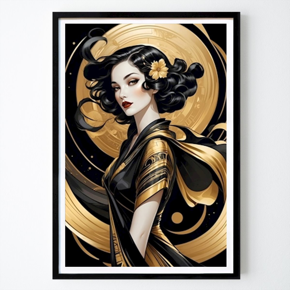 Art Deco Poster: Art Deco - Frauenportrait van Art Deco - The Golden Era
