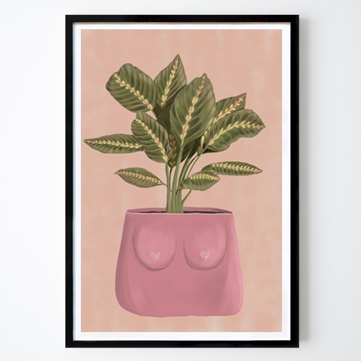Blumen & Pflanzen Poster: Pflanze im Topf mit Brüsten von Zaira Pardo