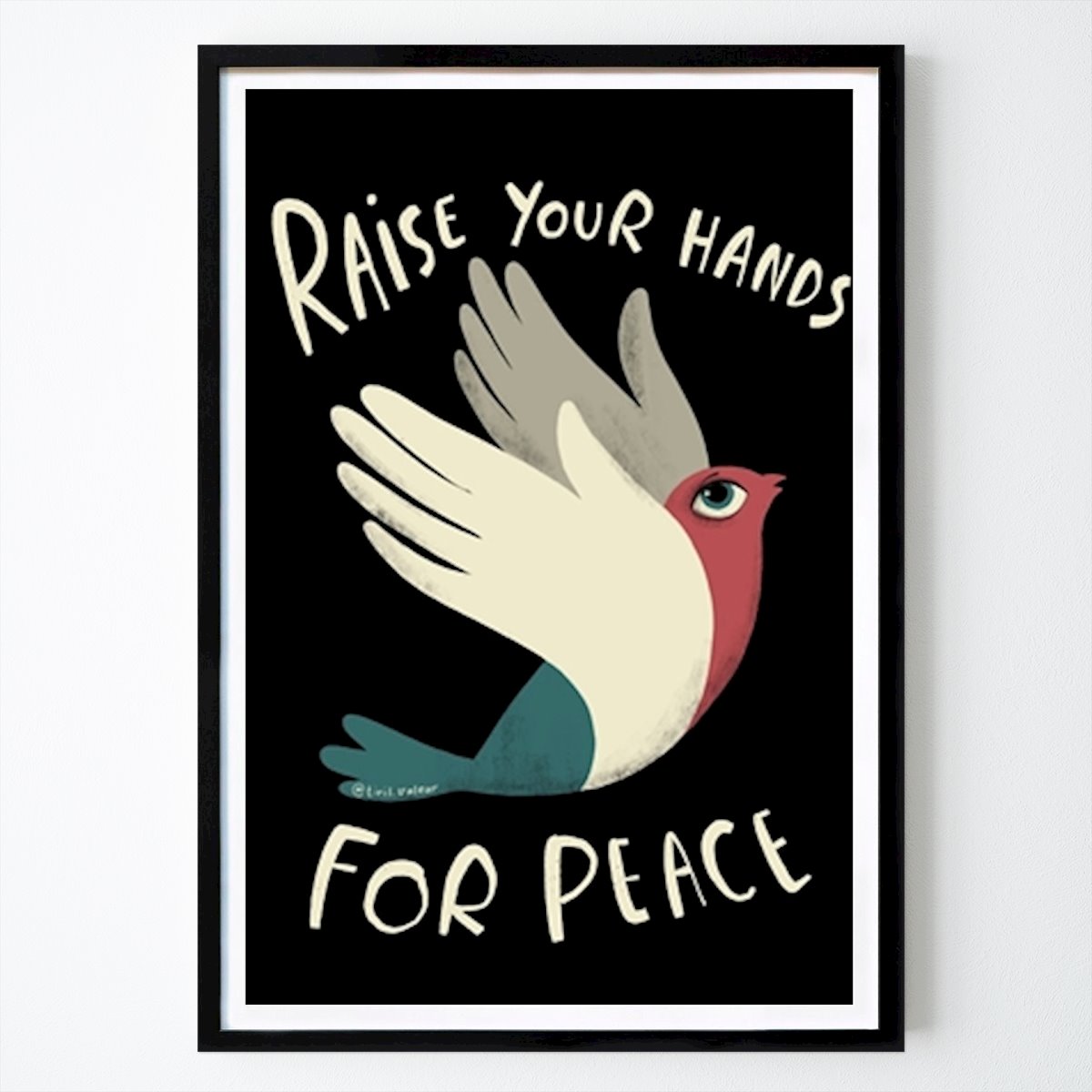 People & Portrait Poster: Raise Your Hands For Peace by Tiril Valeur