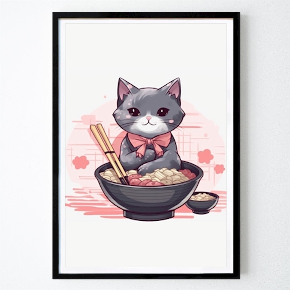 Børnebilleder Plakat: Kat spiser ramen av Design Mobilunik