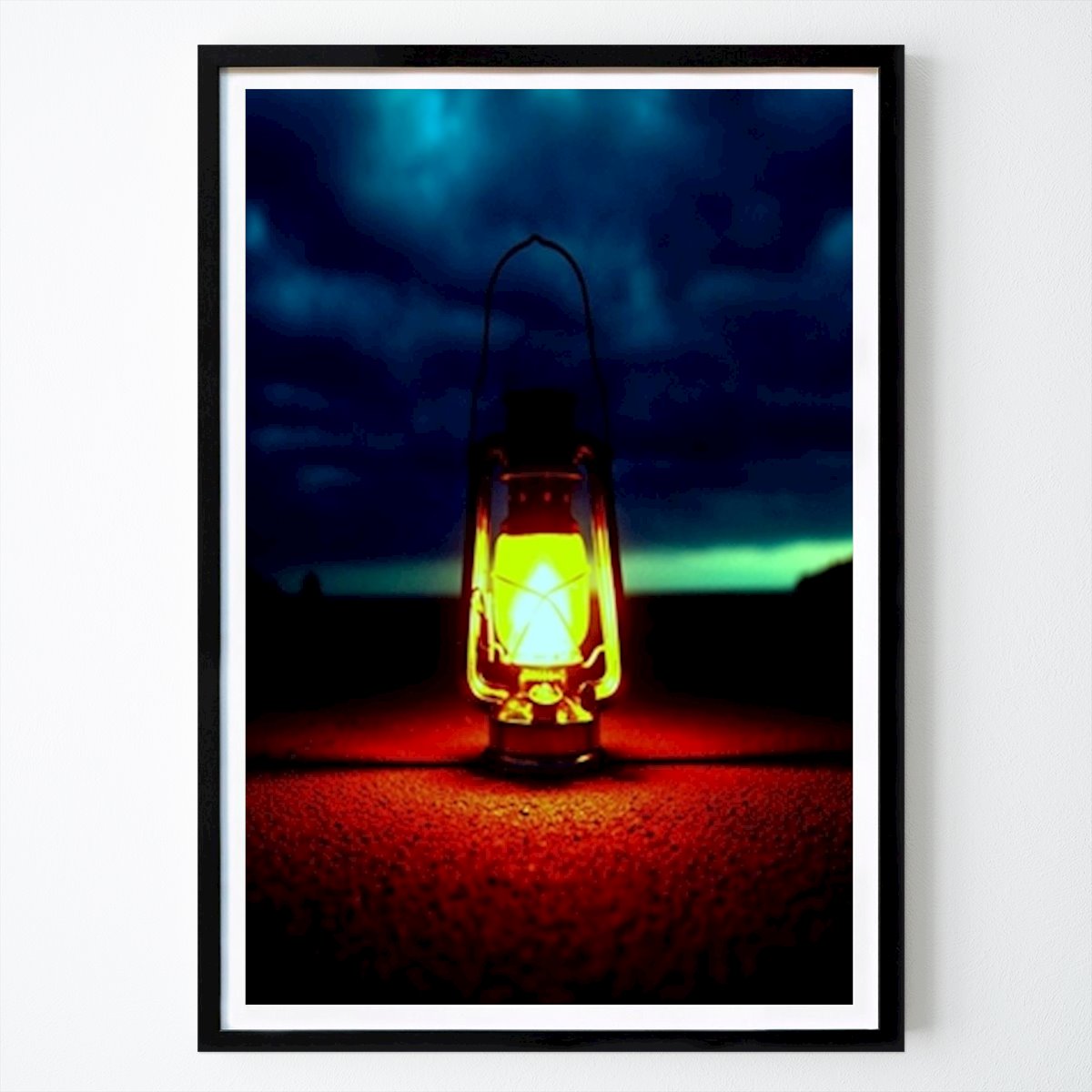 Retro & Vintage Poster: Lighted kerosene lantern by MNJDSO