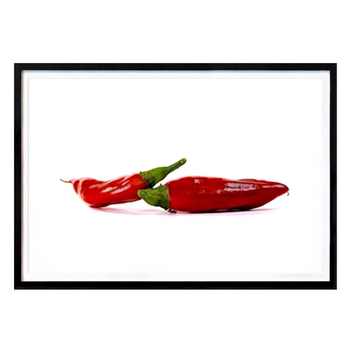 Kitchen Poster: Red chilis on a light ground by Joachim Küster