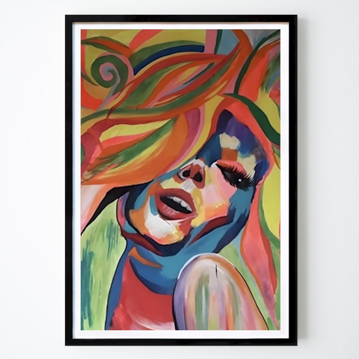 Abstraktes Poster: Abstrakte bunte Frau von Anna Merschbrock