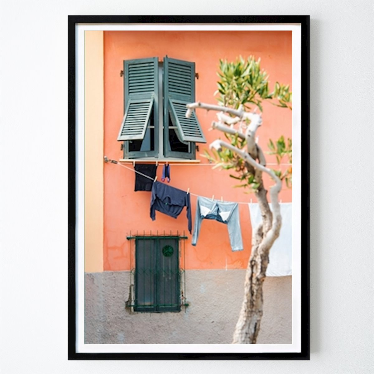 Italy Poster: Laundry in Cinque Terre, Italy by Evelien Lodewijks