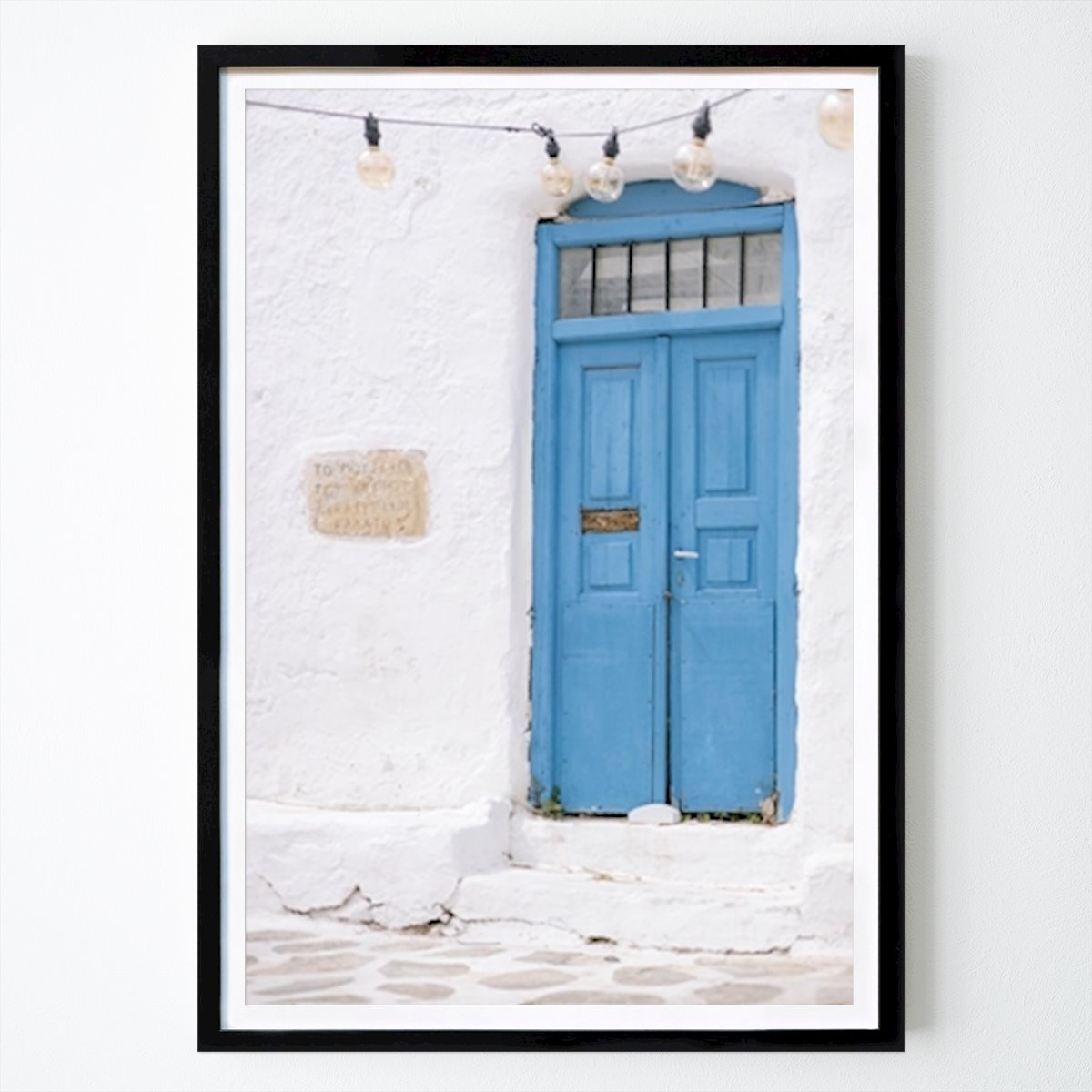 Nature Poster: Greek blue old door Mykonos by HelloHappylife