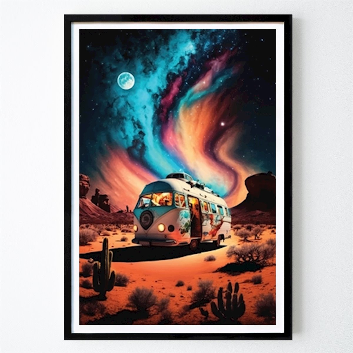 Retro & Vintage Poster: Comby Car mit Kunstraum von Maju Makmur