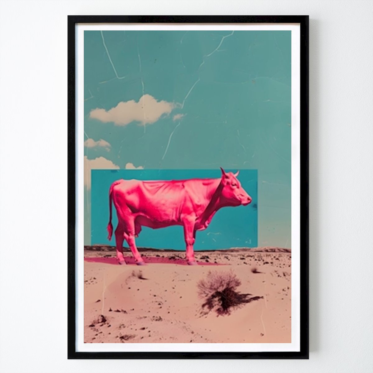 Pop Art Póster: Vaca Rosa Collage Arte 01 de Grzegorz Cegła