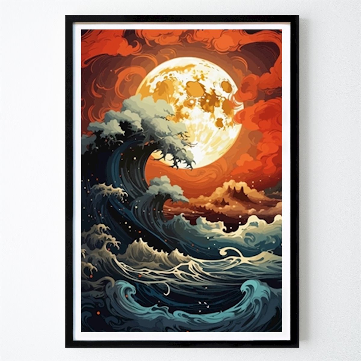 Abstrato Poster: Japonês Ver Lua de Japan Scenery Art