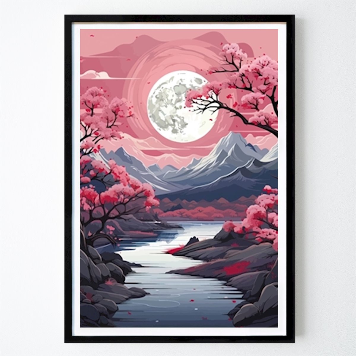 Abstrakt Poster: Japansk vy av Japan Scenery Art