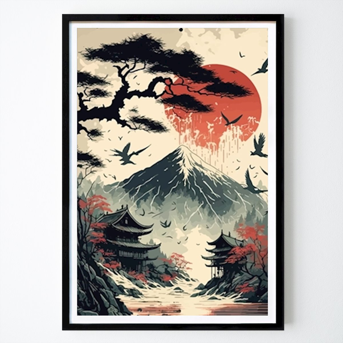 Abstraktes Poster: Japanische Ansicht von Japan Scenery Art