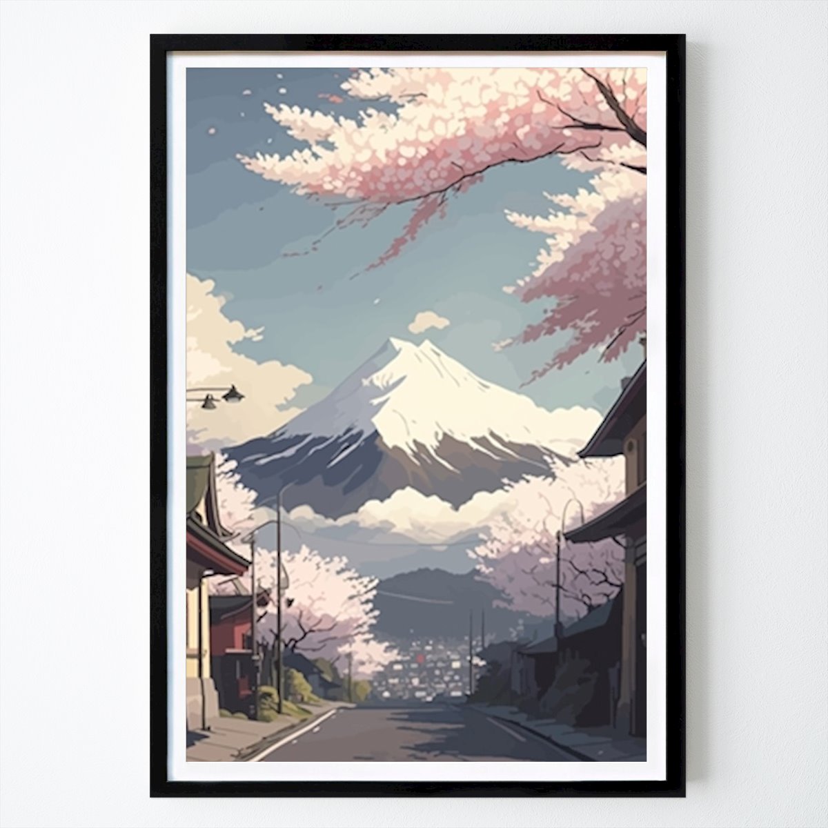 Abstrakt Poster: Japansk utsikt över berget Fuji av Japan Scenery Art