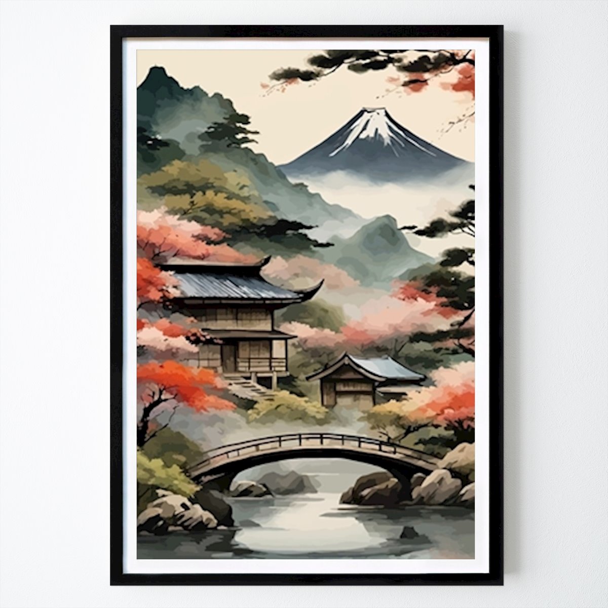 Abstrato Poster: Templo com vista japonesa de Japan Scenery Art