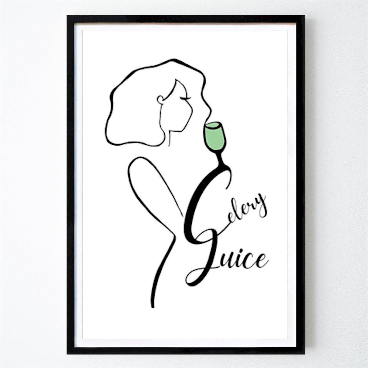Människor & Porträtt Poster: Kvinna som dricker sellerijuice av Vera Lúcia Da Silva Pacheco