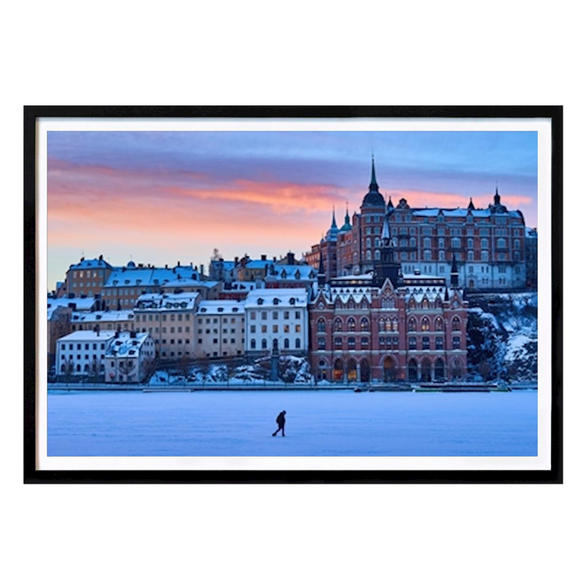 Estocolmo Póster: Sunrise snowy Mariatorget de Johan Moeschlin