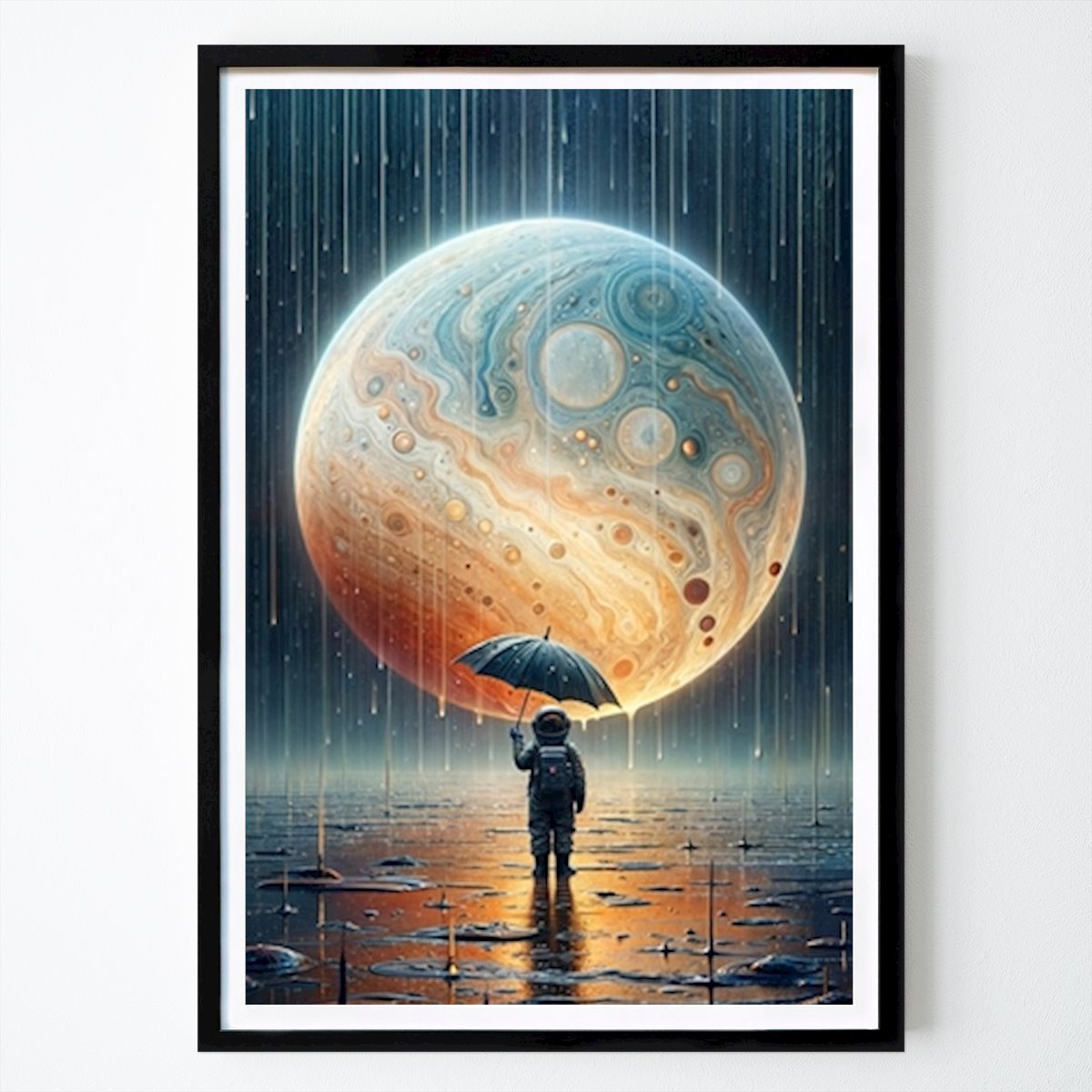 Nature Poster: Astronaut in Oil Rain by Juan Fernandez Muniz