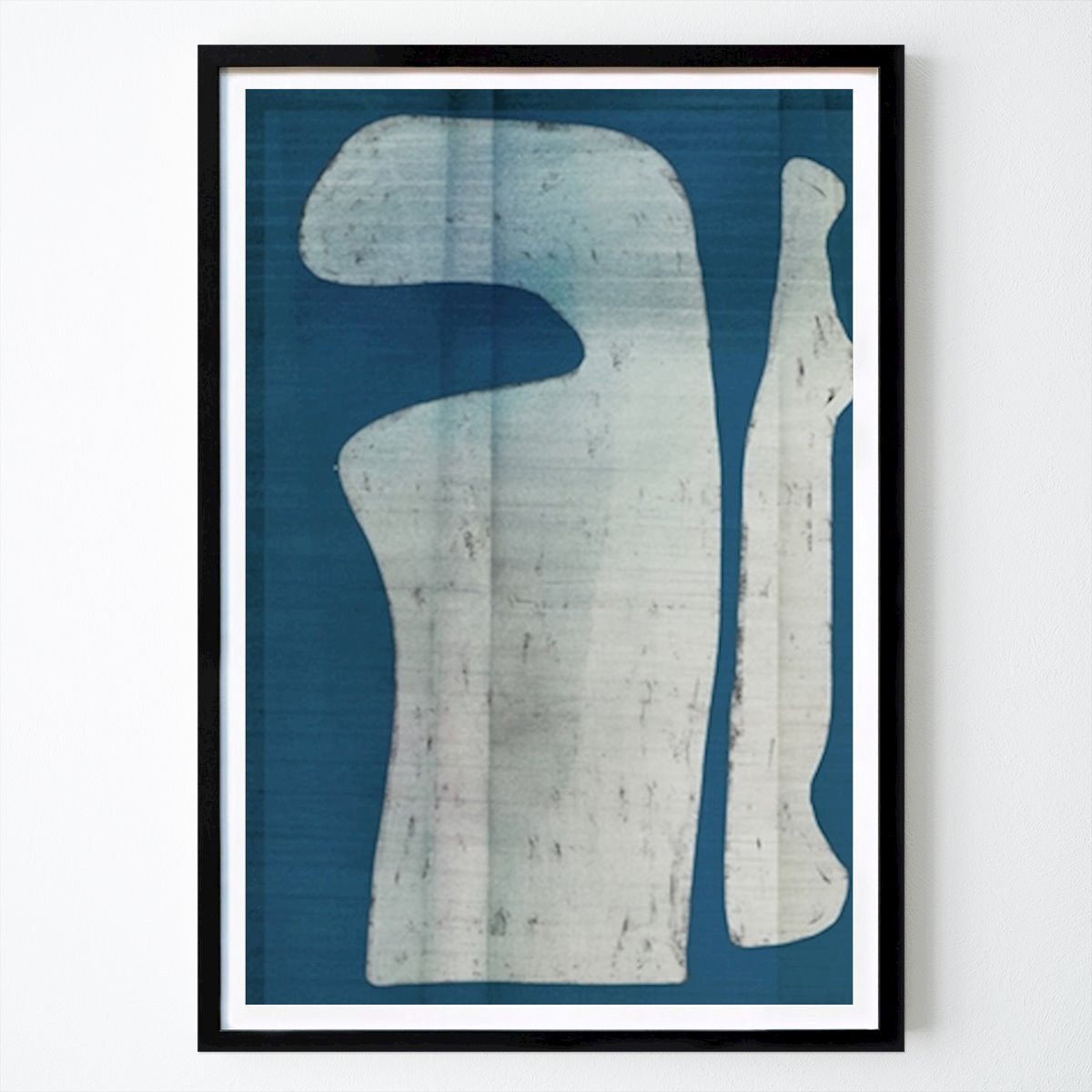 Abstract Poster: Blue shape organic form by MJ Studio
