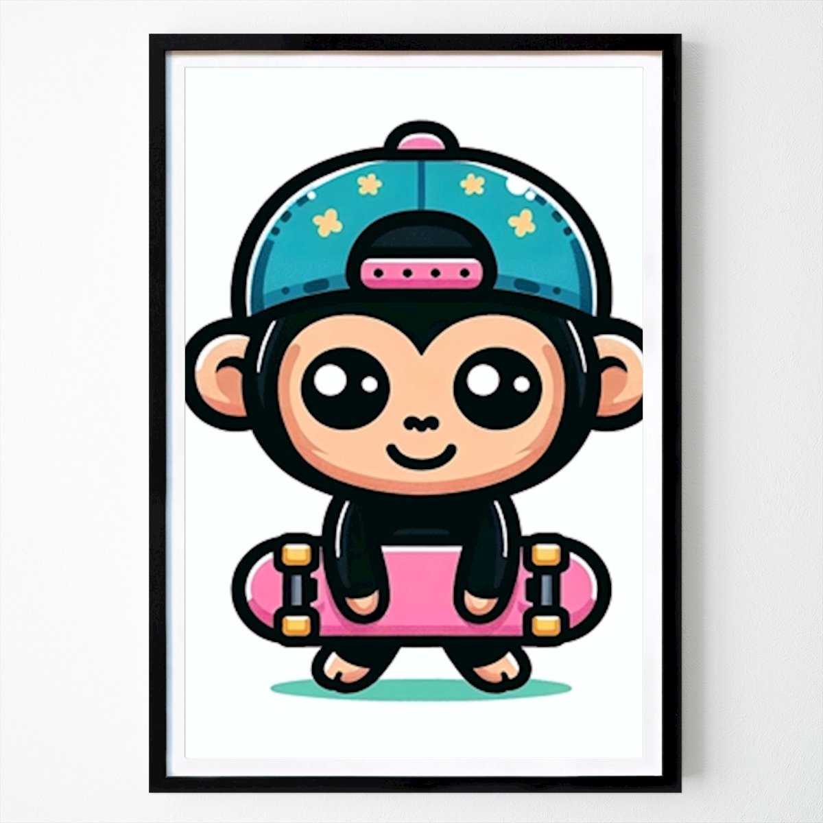 Art Poster: Affe mit Skateboard von Phillip K