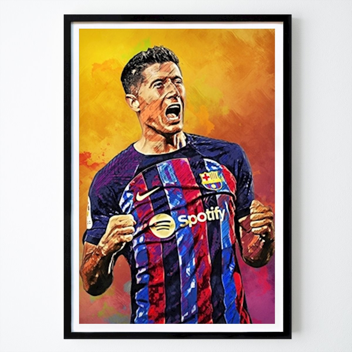 Voetbal Poster: Robert Lewandowski van Malin Art
