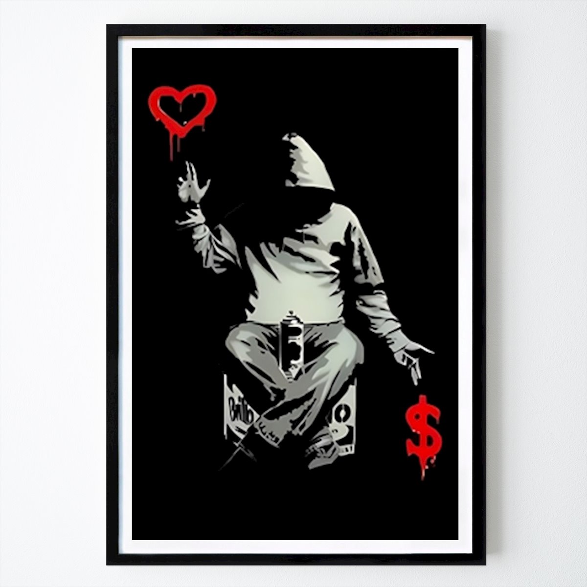 Pop Art Poster: Banksy Love Over Money Wall by FunkyDaise