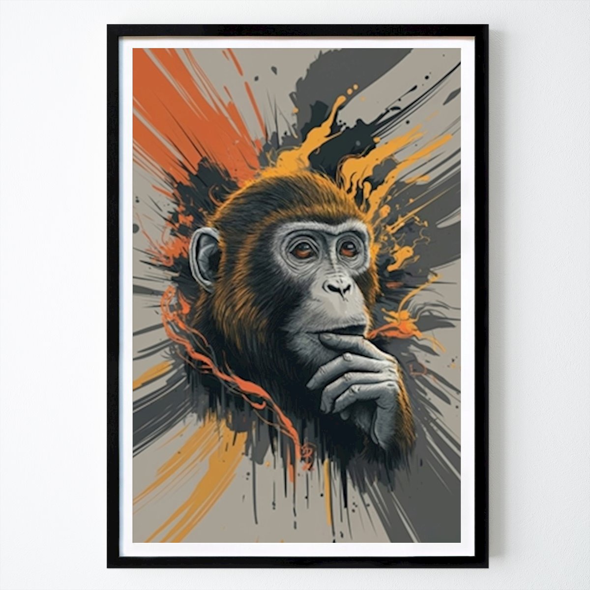 Abstract Poster: Thinker Monkey by Design Mobilunik