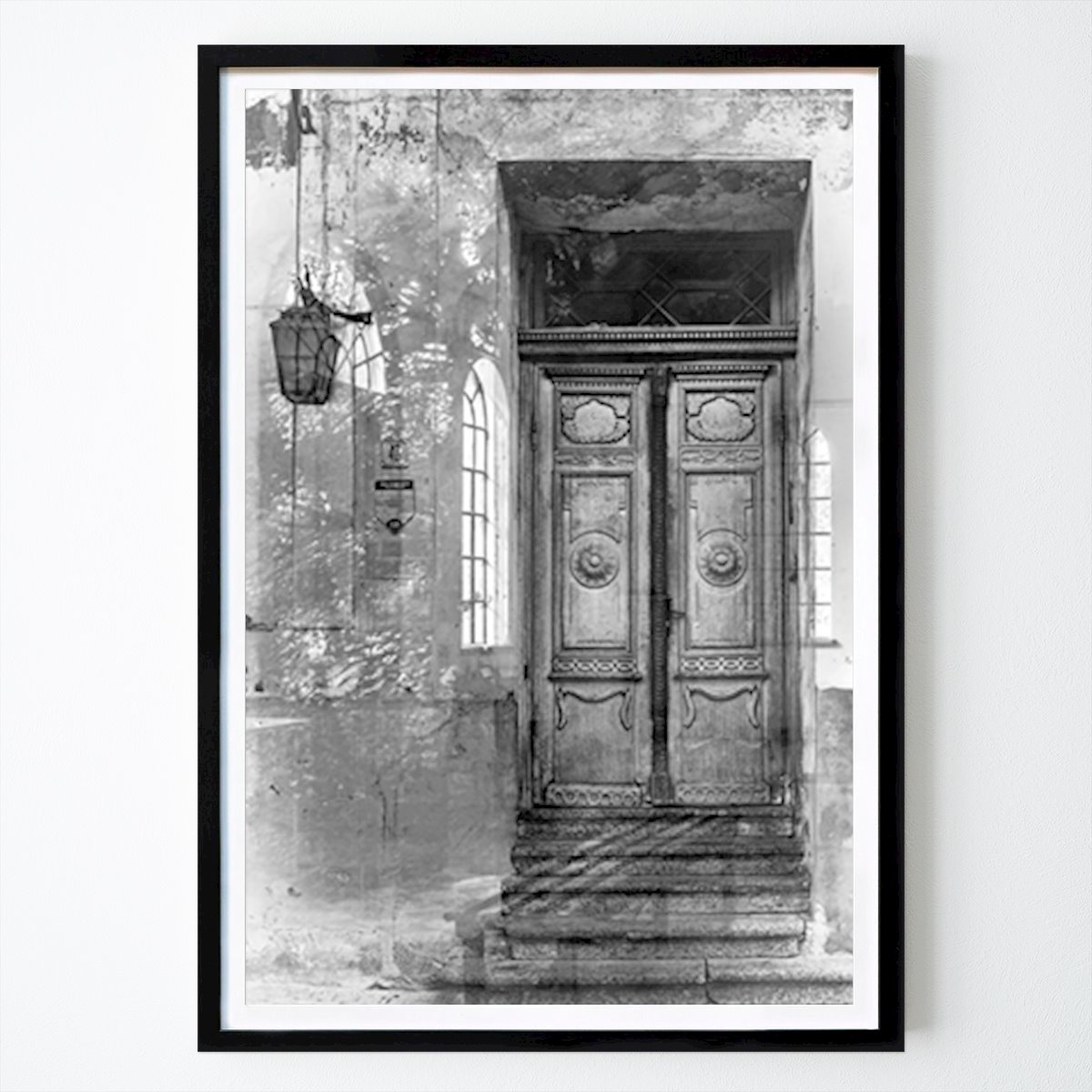 Küchen Poster: Tür mit Patina, schwarz und weiß von Bodil Lindell