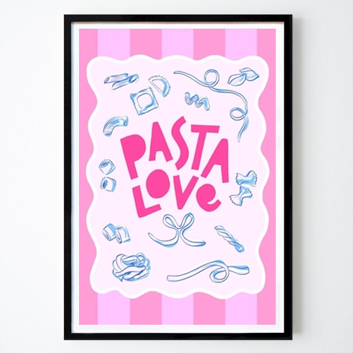 Italy Poster: Pasta Love Scallop frame Pink by Dominique Vari