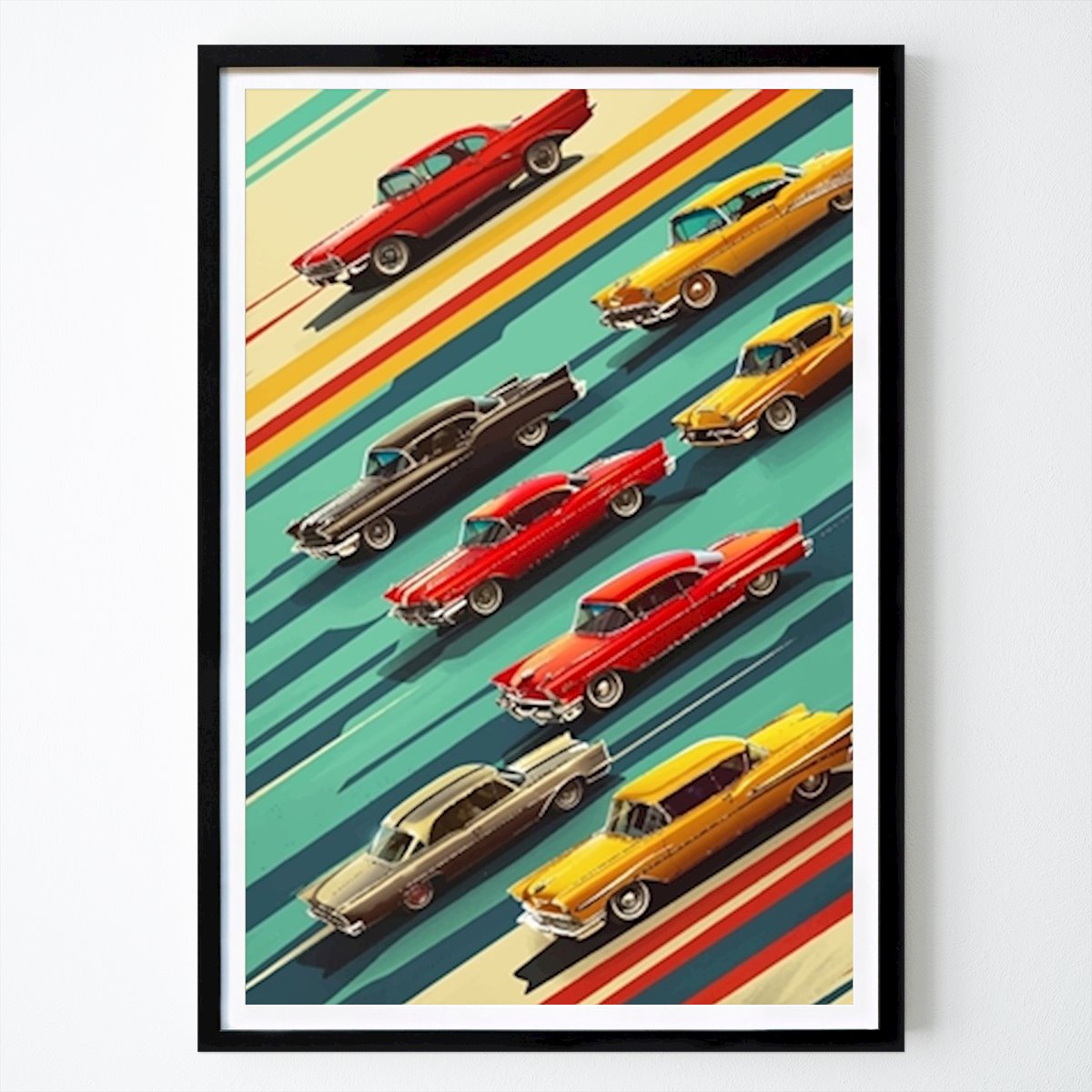 Retro & Vintage Poster: Retro Car Poster by Lae
