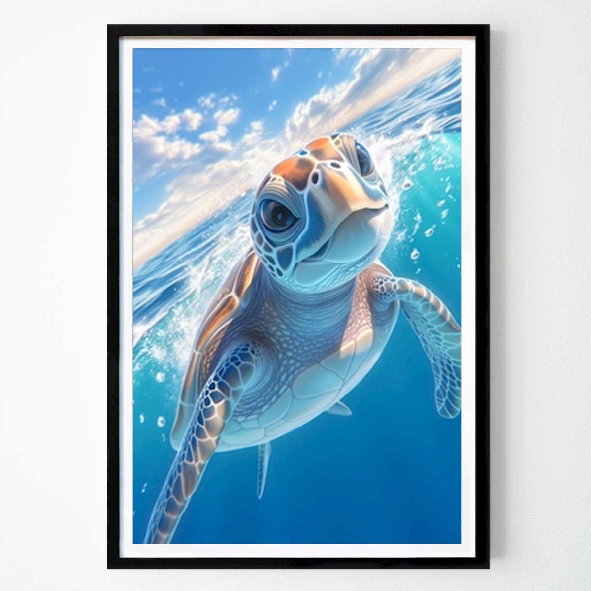 Tier Poster: Foto Grüne Meeresschildkröte von Adyas Art