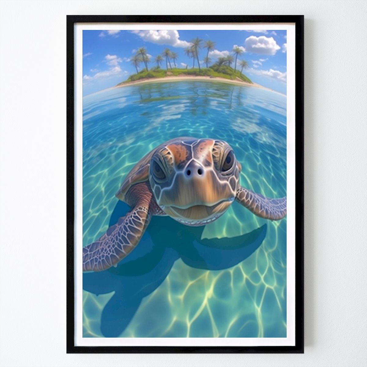 Dieren Poster: Foto van de groene zeeschildpad van Adyas Art