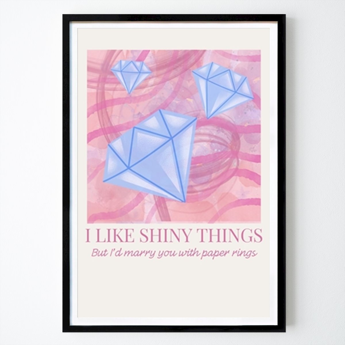 Abstraktes Poster: Ich würde dich mit Papierringen heiraten von Wealth on Canvas