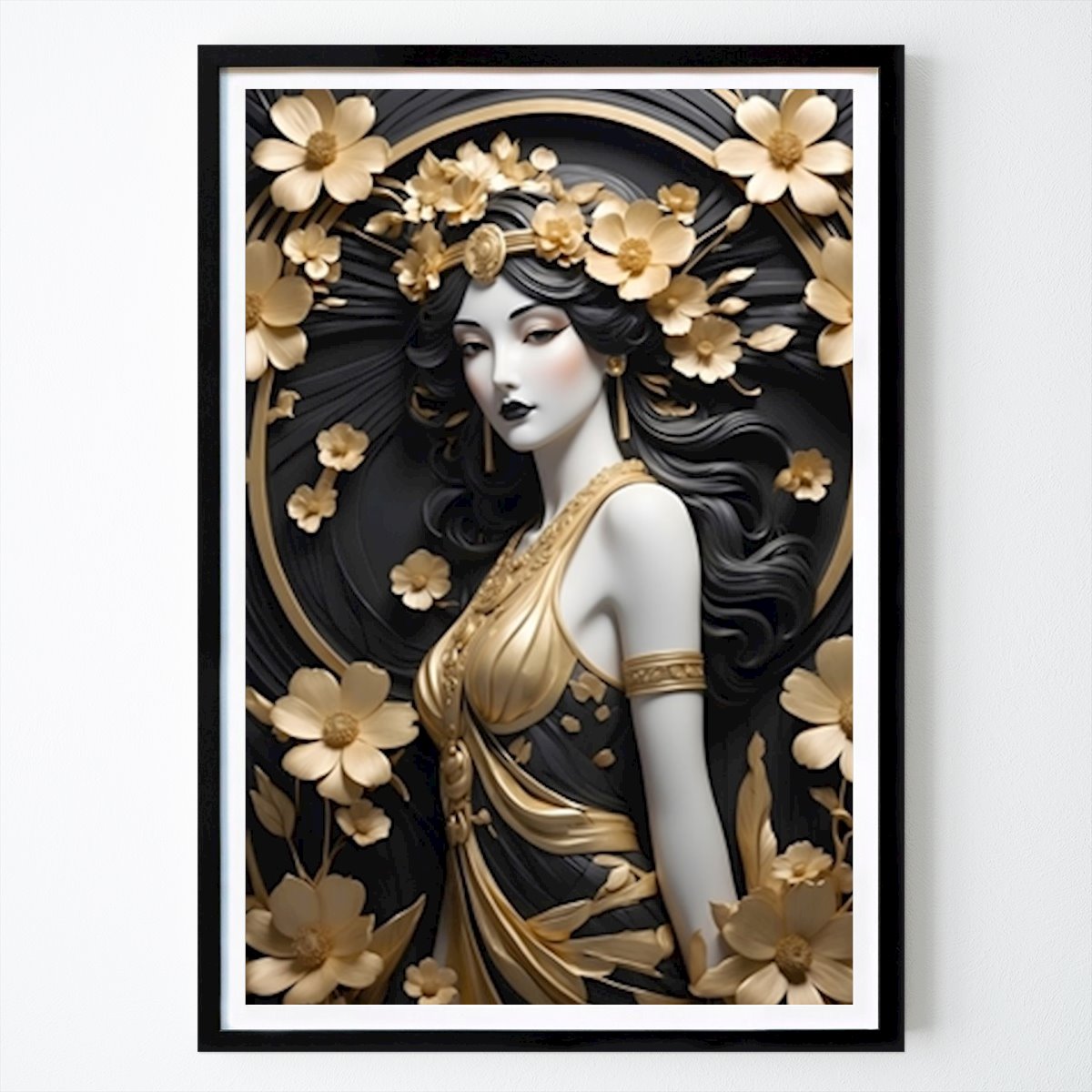 Retro & Vintage Poster: Art Deco - Flower woman von Art Deco - The Golden Era