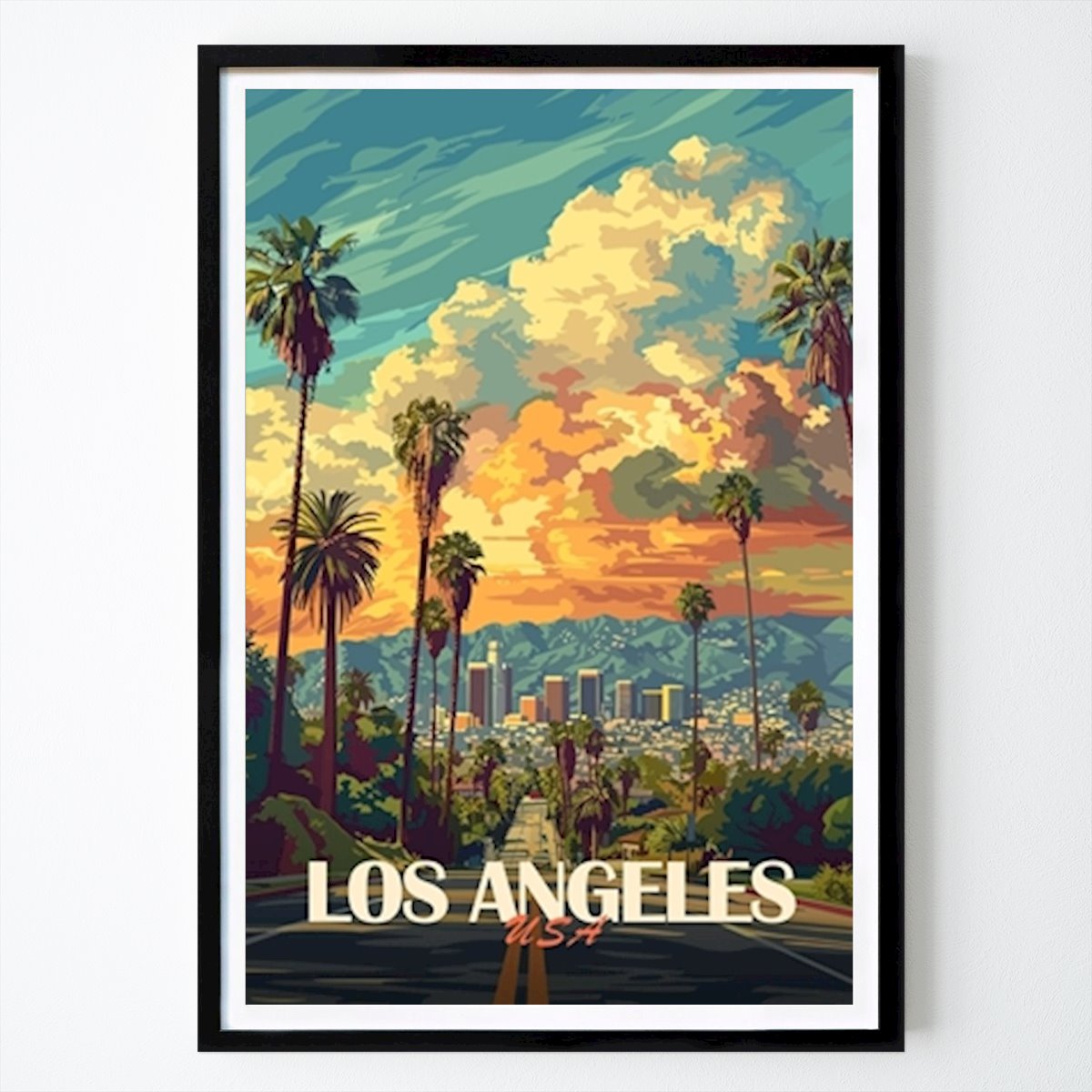 Retro & Vintage Poster: Los Angeles City Reiseplakat von Oliver Ben