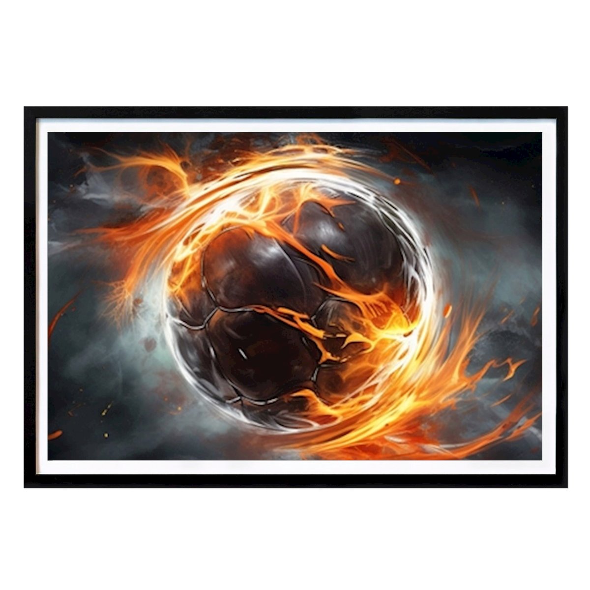 Football Poster: Soccer fireball by Tom Heide