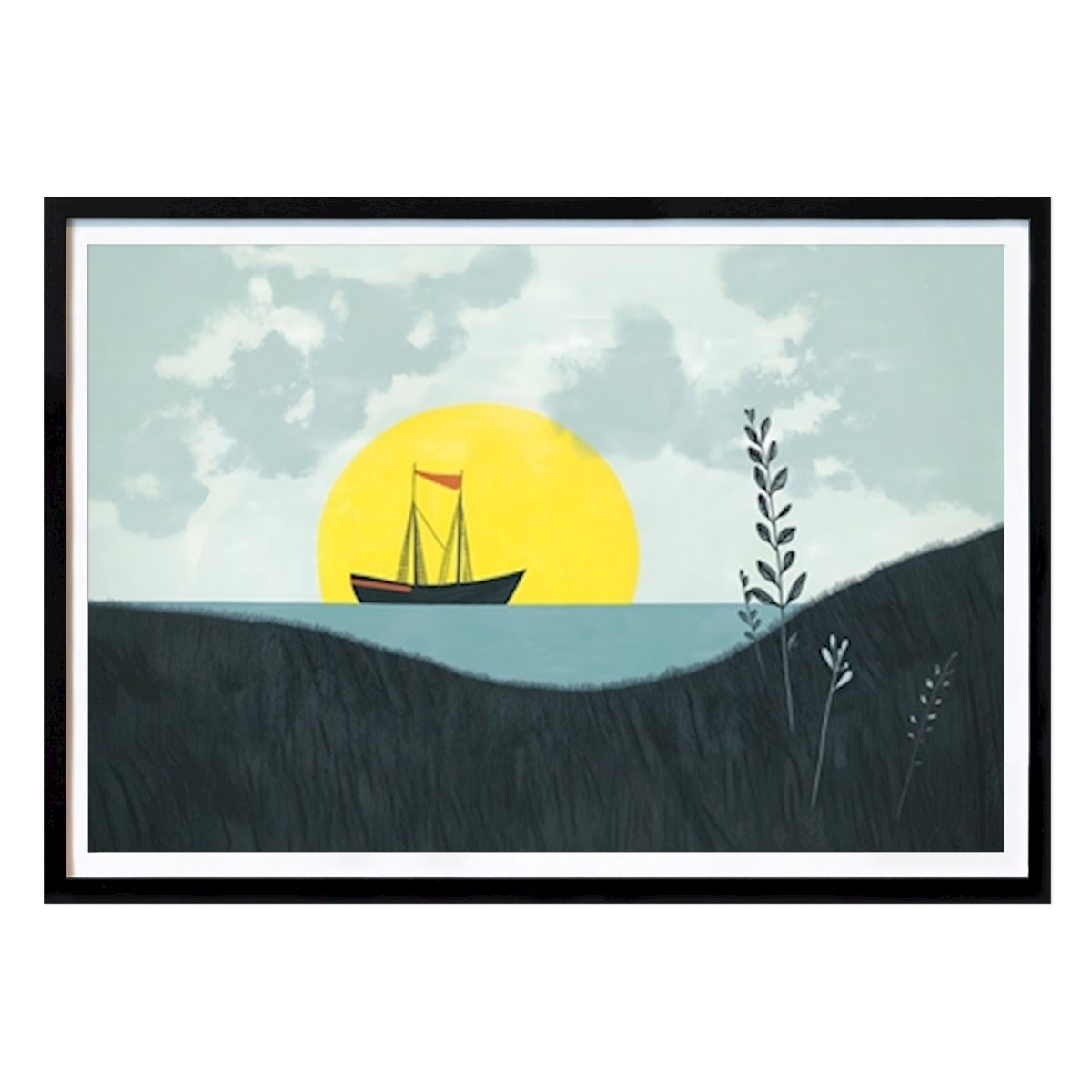 Abstrakt Plakat: Fiskebåt #2 av Marc Wiesenhütter