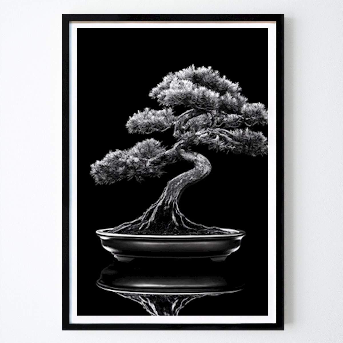 Luonto Juliste: Bonsai mustavalkoinen tekijänä Plant art