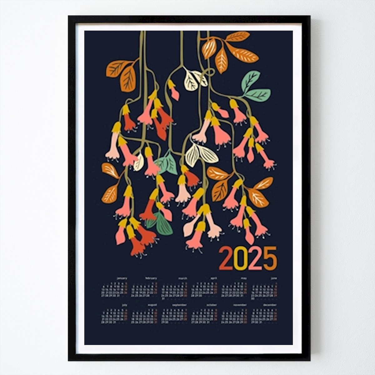 Retro & Vintage Plakat: 2025 Fuchsia Blume-kalender av DESIGN d ́annick