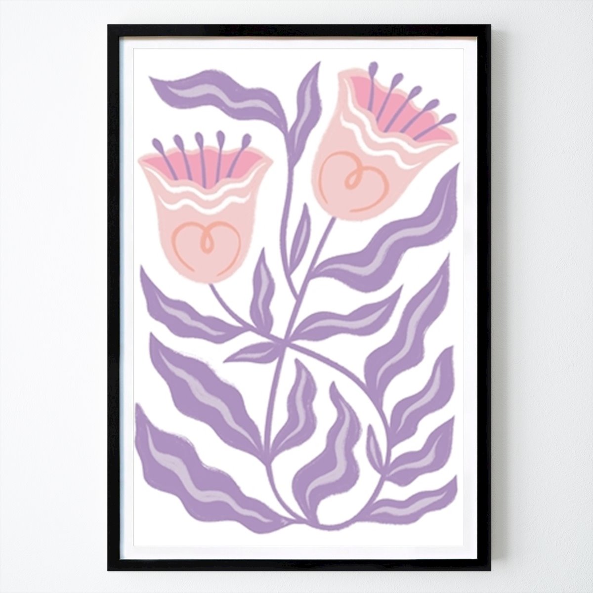 Retro & Vintage Plakat: Søte retro lilla tulipaner av Martina