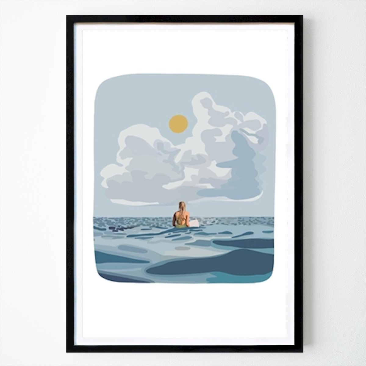 Hobby Poster: Surfer girl waiting by Sophie Csaky